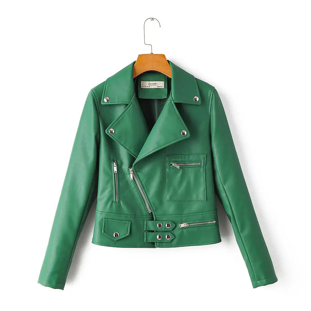 New Arrival 2020 brand Winter Autumn Motorcycle leather jackets pink jacket women coat slim PU Leather | Женская одежда