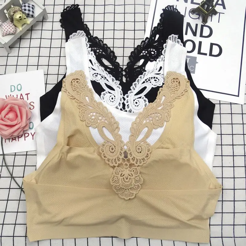 X женский бесшовный кружевной бюстгальтер с полной чашечкой из ледяного шелка