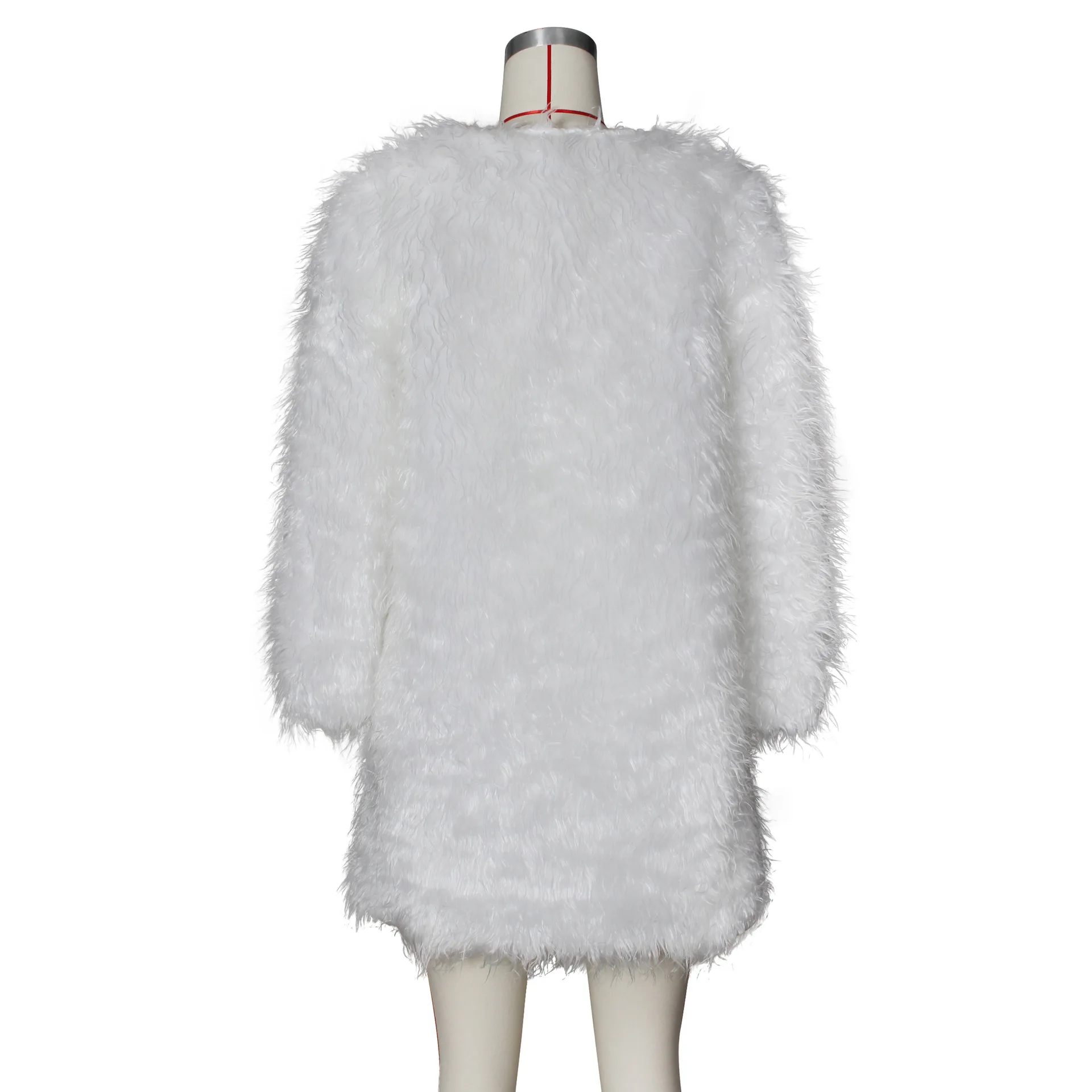 

Women Fashion White Faux Fur Coats Winter Cardigan Overcoat Elegant Thick Warm Outerwear Fake Fur Jacket Chaquetas Mujer