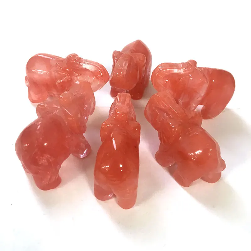 2 дюймов натуральный красный плавления с кристаллом фигурки слонов ремесло