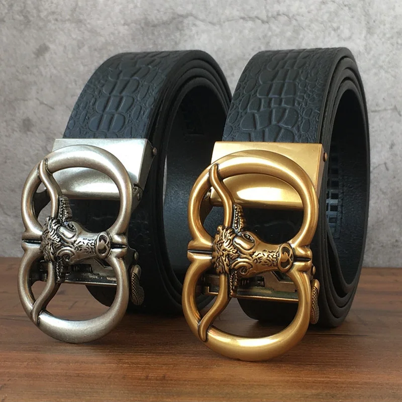 

Belt for Men Military 2021 Genuine Leather Jeans Belt Classic Crocodile Pattern Leather Men's Luxury Belt Cinturones Para Hombre