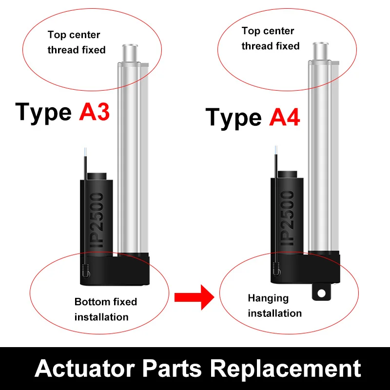 1000mm Linear Actuator DC24V DC12V 2000N 200KG 850mm 900mm 950mm Stroke Electric Lift Push Drag with Bracket No Noise - купить по