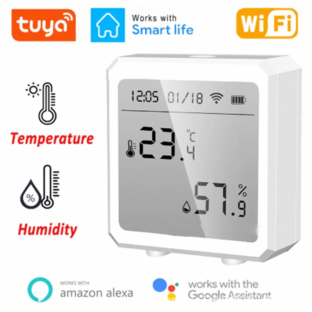 

Tuya Smart Life Remote Control WIFI Temperature Humidity Sensor Indoor Hygrometer Thermometer DetectorSupport Alexa Google Home