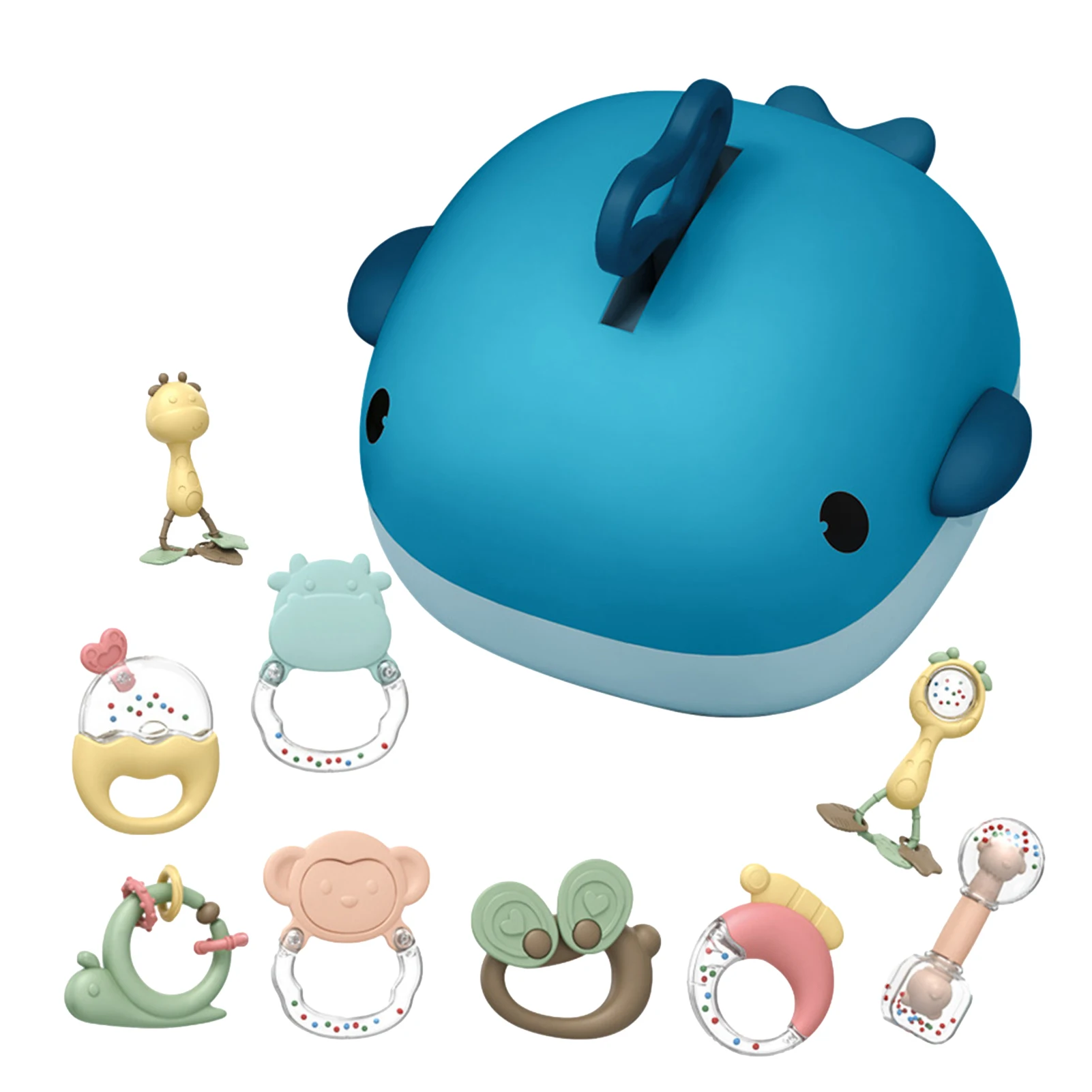 

Baby Rattles With Storage Box Toddler Educational Toys Bebe Soft Music Rubber Teether Baby Montessori Toys For Newborn Active