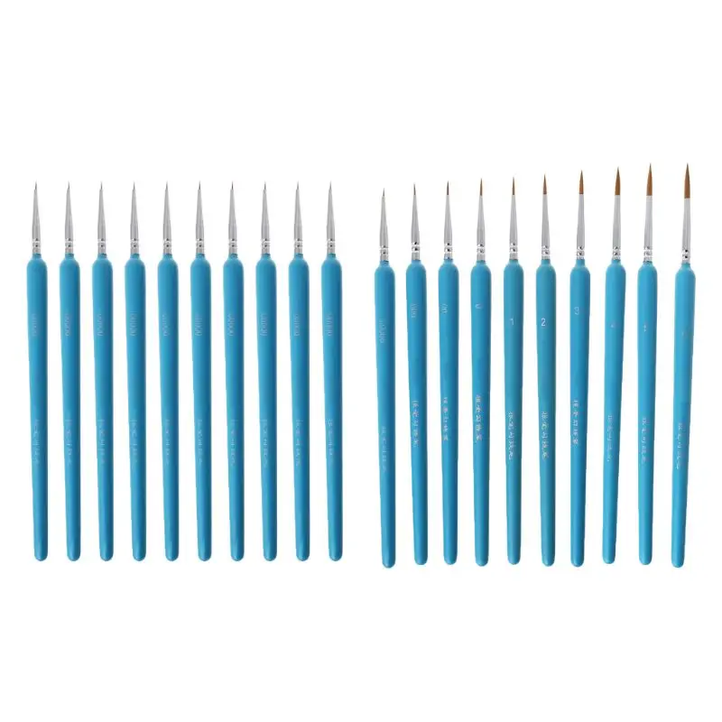 

10Pcs/set Professional Wolf Hair Hook Line Pen Fine Painting Brush Pen Set Artist Watercolor Acrylic Paint Brush Art Drawing Sup