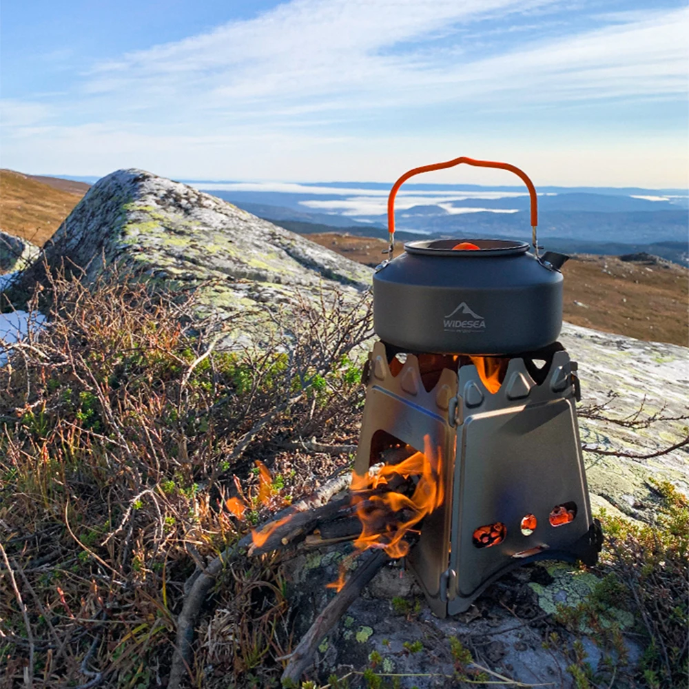 

Widesea Camping Wood Stove Portable Titanium Burner Backpack Alcohol Burner Tourist Cooker Outdoor Survival Trekking Hiking
