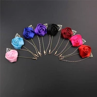 art hand made rose flower lapel pin bridegroom tassel chain brooches clothes badge mens suit accessories