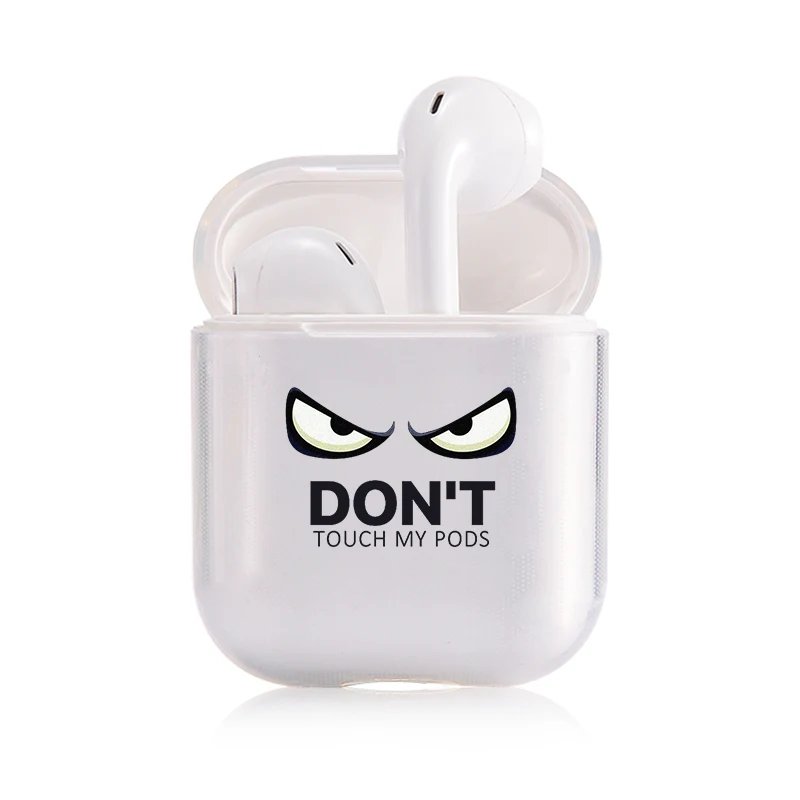 Предупреждение английские слова Мягкий силиконовый чехол для Apple Airpods 1/2 чехол Прозрачный Bluetooth беспроводные наушники коробка для наушников Чехол - Цвет: I300009