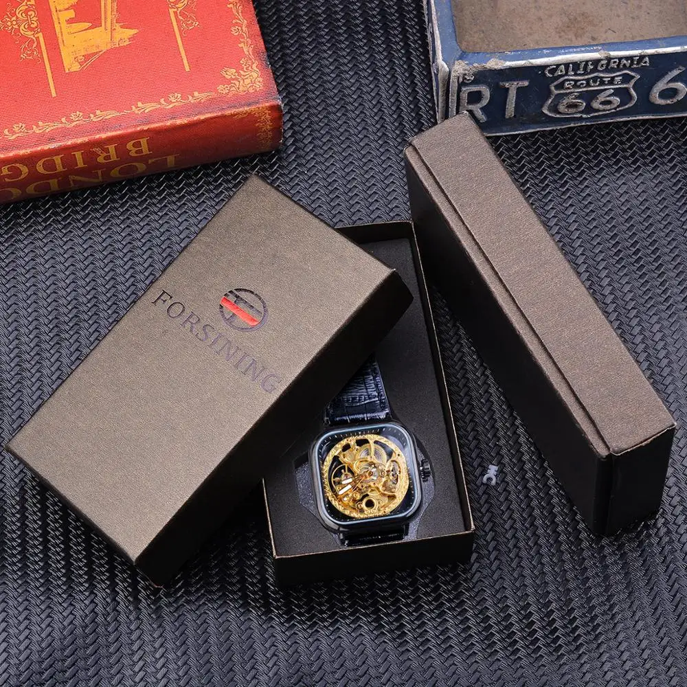 Часы наручные Forsining Мужские автоматические деловые модные дизайнерские с