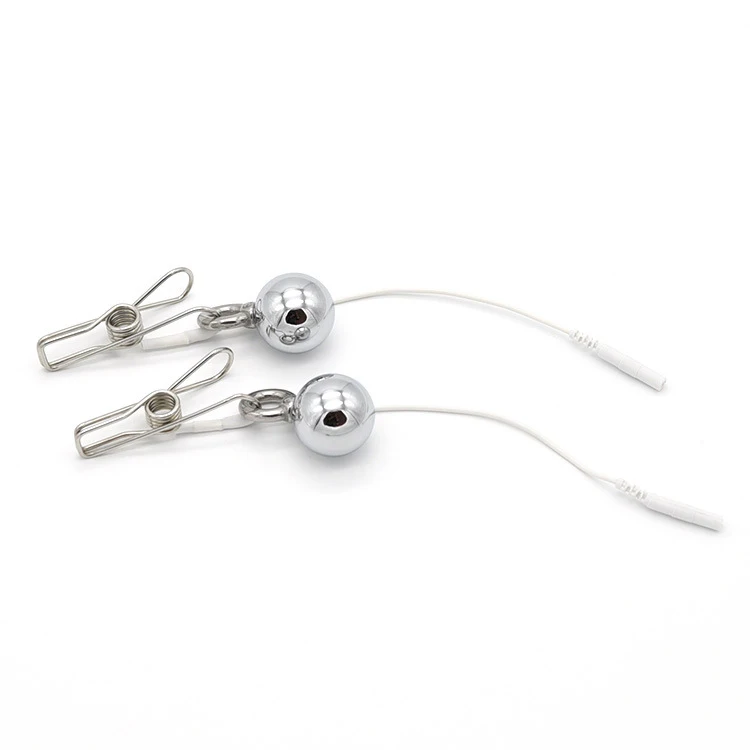 Electro Shock Nipple Clamps Metal Weight Balls Clip Stimulator BDSM Torture Adult Games Accessories Sex Toys For Woman | Красота и