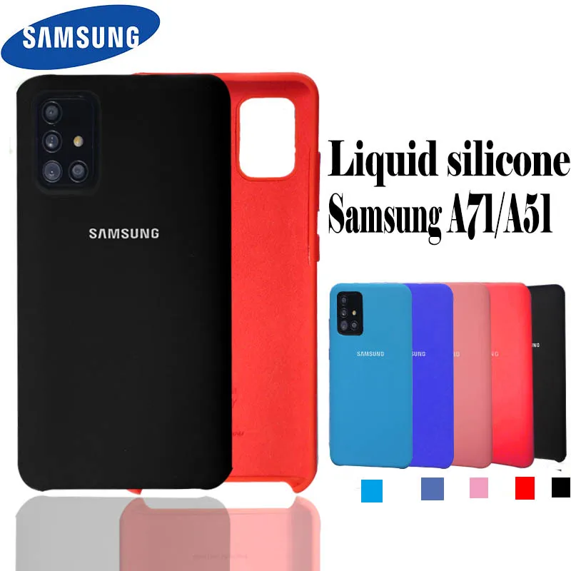 Чехол для Samsung A71 Оригинальный жидкий силиконовый мягкий шелковистый чехол Galaxy A51