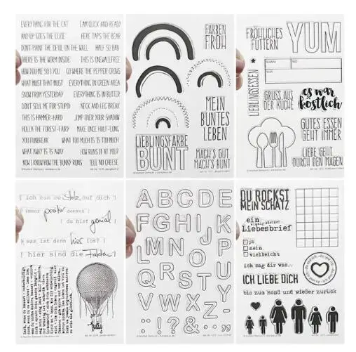 

Немецкие надписи, прозрачные штампы для рукоделия, скрапбукинга, изготовления открыток, забавные украшения A0189