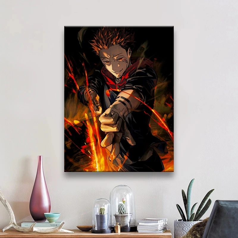 

HD Printed Jujutsu Kaisen Canvas Painting Wall Art Ryomen Sukuna Poster Modular Anime Role Pictures Home Decor Bedroom Framed