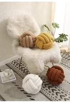 soft lamb down plush pillow solid colors knot ball cushions decorative pillows for sofa home decor lumbar pillow free shipping
