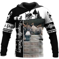 beautiful donkey 3d all over printed zipper hoodie men women harajuku casual sweatshirt fashion hip hop zip jackets