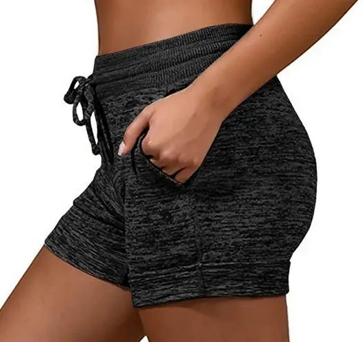 

Womens' bottoming quick-drying hot sports lace-up elastic waist shorts