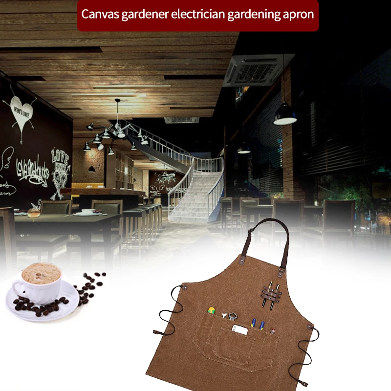

Модная парусиновая кухонный женские фартуки для мужчин Рабочий Фартук для Гриль-бар магазин кафе салоны красоты форма