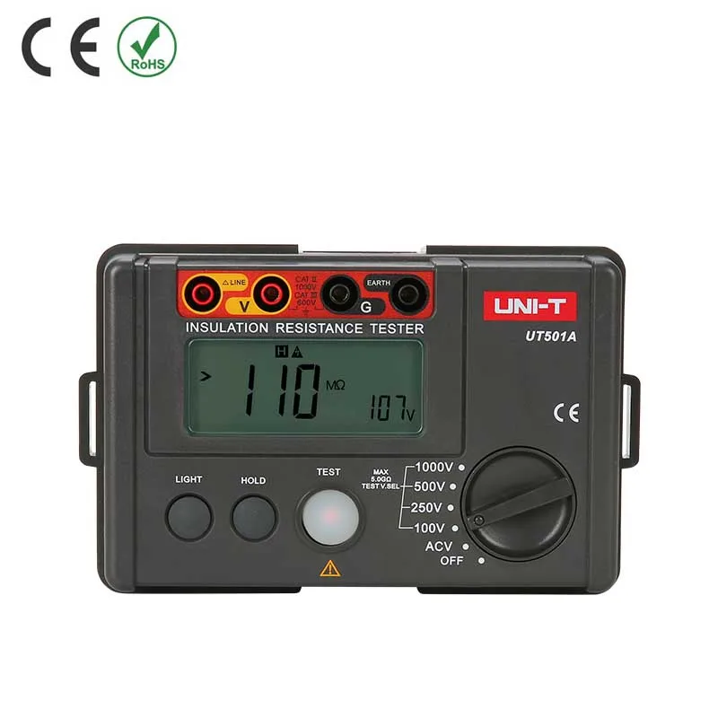 UNI T UT501A UT 501A 1000V Измеритель сопротивления изоляции заземления тестер мегомметр