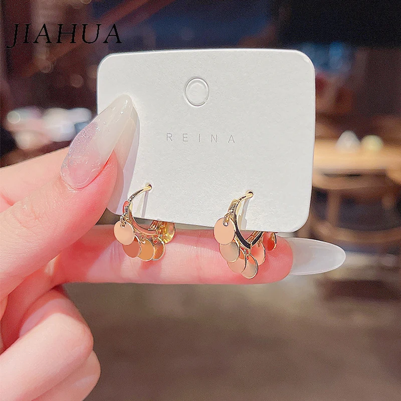 

1 Pair Trendy 925 Silver Needle Copper Golden Disc Stud Earrings For Women Girls Love Heart Shape All-match Jewelry Accessories