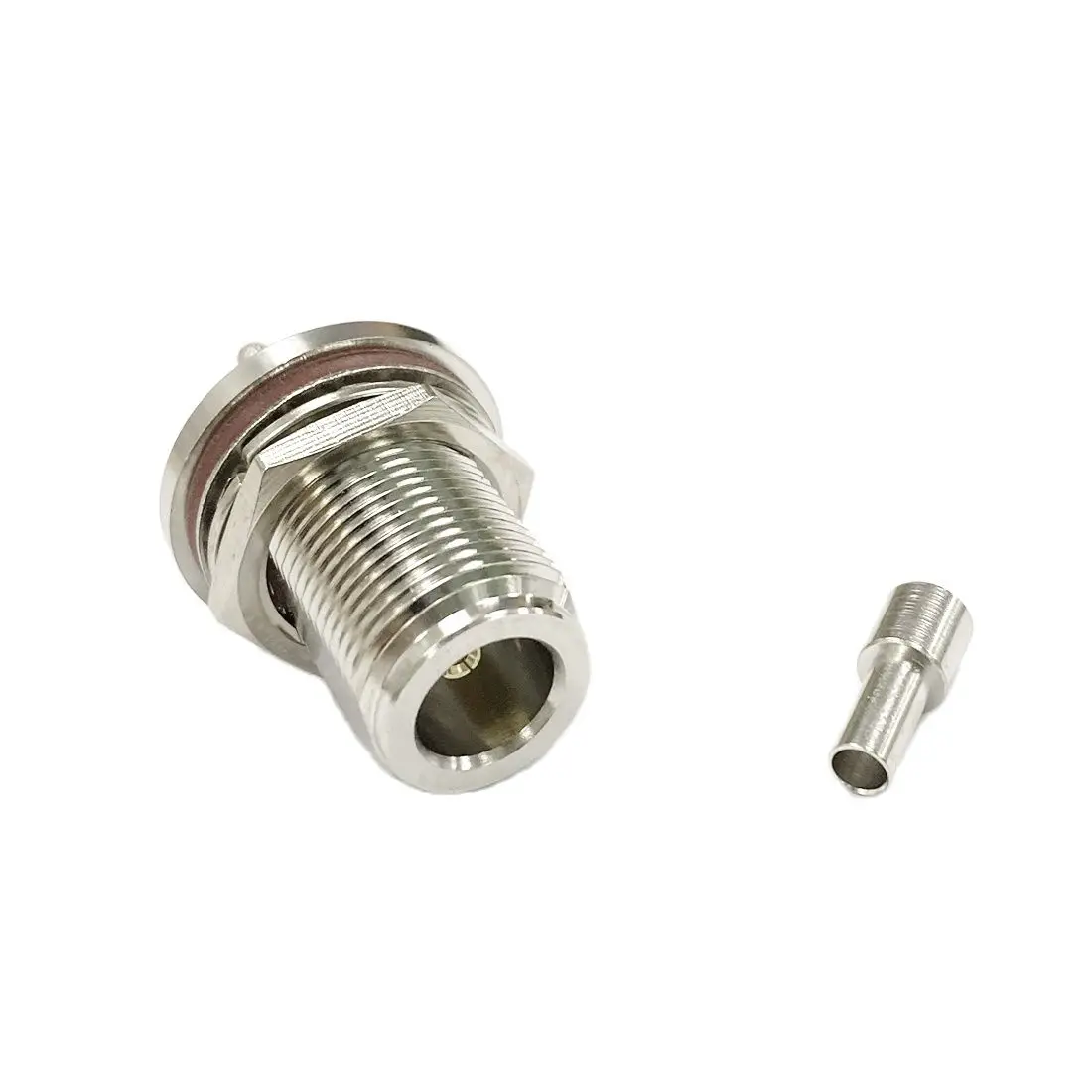 

1pc N Female Bulkhead Nut RF Coax Connector Crimp for RG316 RG174 LMR100 Cable Straight Nickelplated New Wholesale