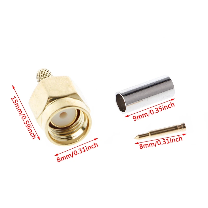 

10 Pcs SMA Male Plug Crimp RG174 RG316 LMR100 Cable RF Connector