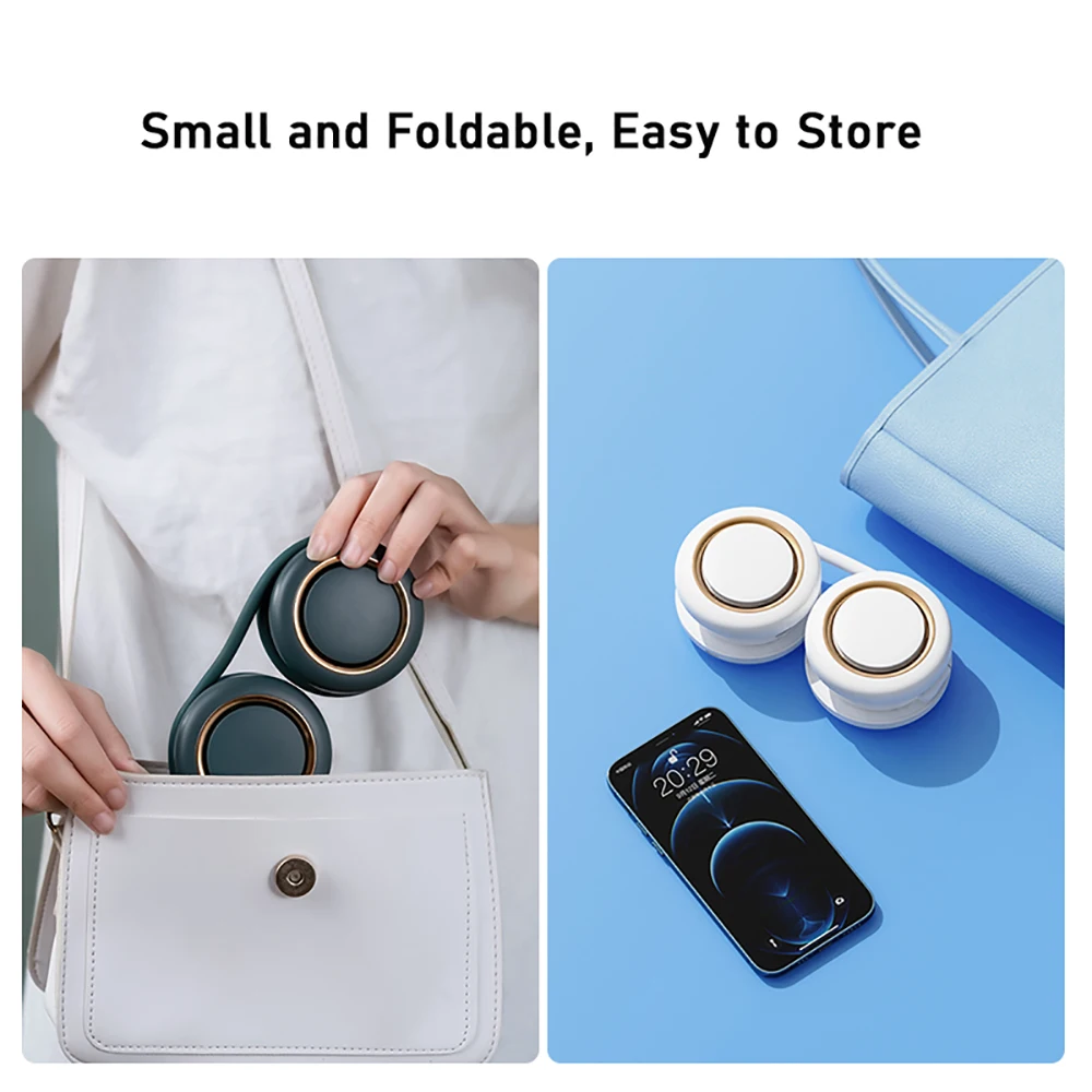

2021 New Portable Neck Fan Quiet USB Recharging Mini Air Cooler Outdoor Sports Home Yoga Fans for Summer Air Cooling
