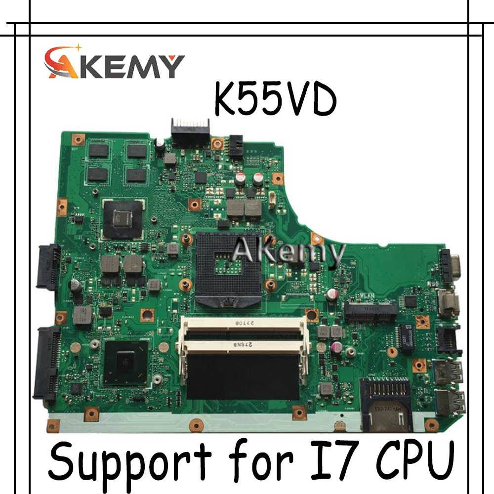 Akemy K55VD материнская плата для ноутбука Asus K55A A55VD F55VD K55V K55 тест оригинальная
