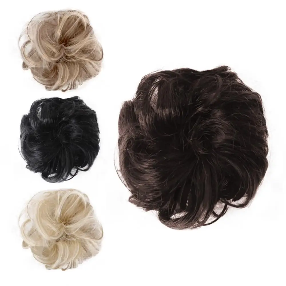 

Women Hair Bun Extension Wavy Curly Messy Wig Wedding Bride Chignon Hairpiece Wig Wedding Bride Chignon Hairpiece