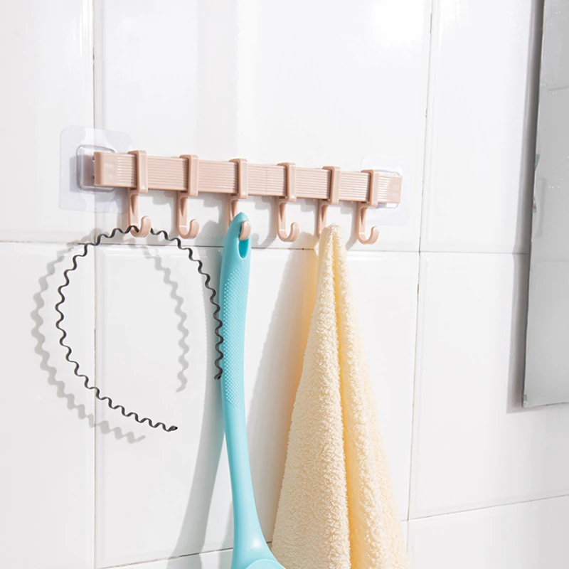 Мощный крючок 6 ровных крючков без следов наклейки гвоздей настенный