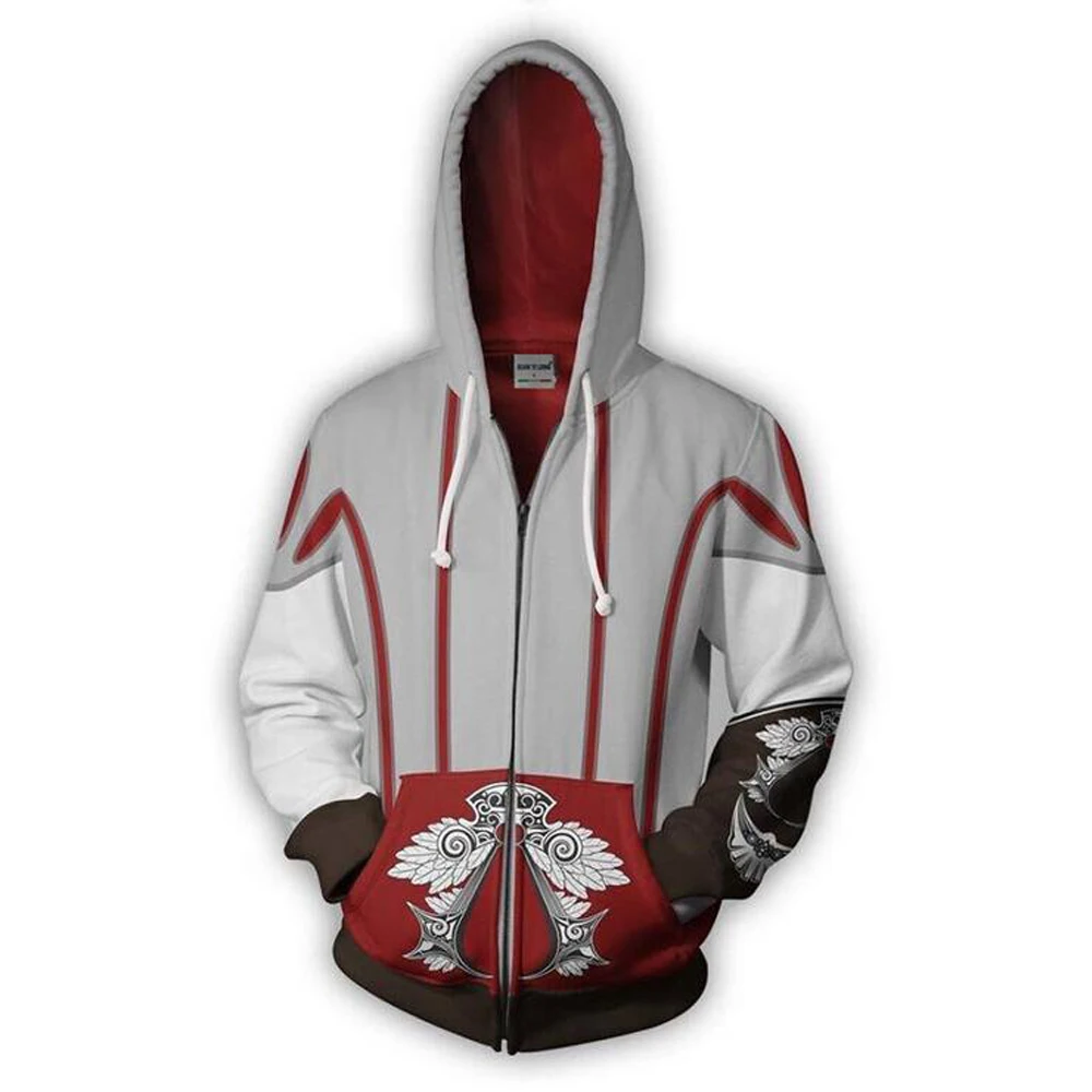 

2021 New 3D Printed Long Sleeve Zipper Hoodie Men Women Cosplay Costume Running Sweatshirt School Uniform Jackets