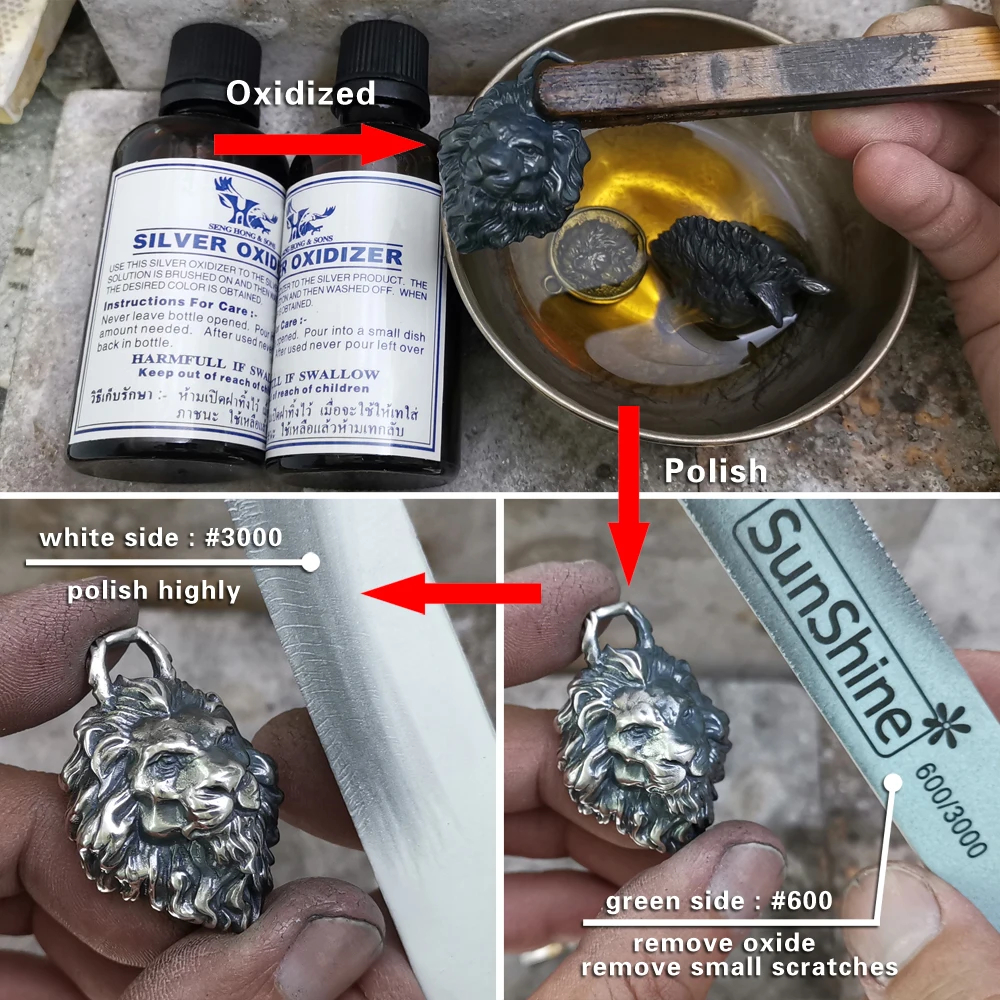 LINSION огромный 925 пробы серебро Король Лев кулон мужские байкерские в стиле панк