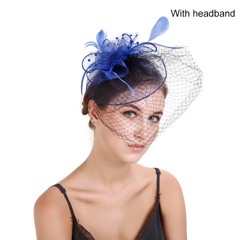 Головной убор заколка для волос зимняя вышитая Фата Женская Коктейльная