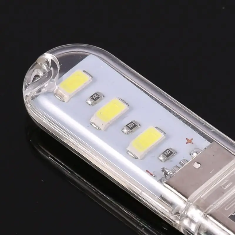 

Portable Keychain USB Power 3 LED White Night Light U Disk Shape Lamp Cover