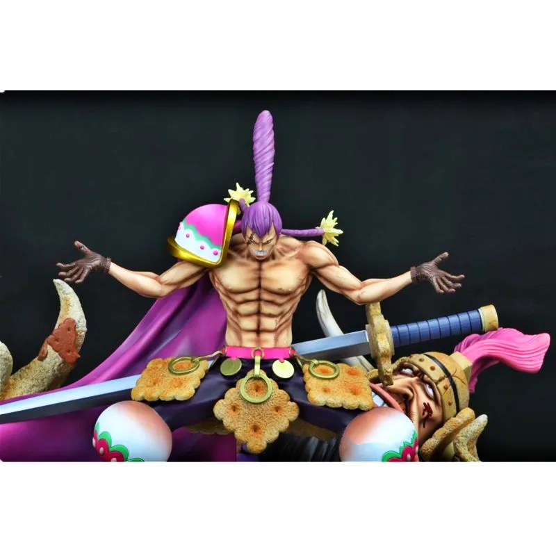 

12" ONE PIECE Big Mom Pirates Statue Charlotte Cracker Bust Dessert Three Star GK Resin Action Figure Model Toy BOX 32CM W1