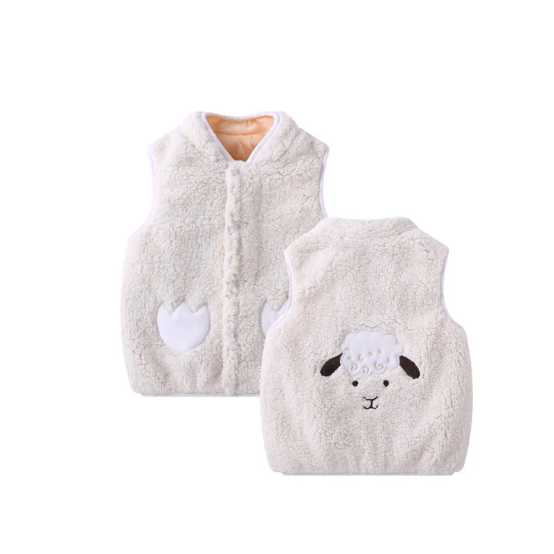 

Autumn Winter Baby Plus Velvet Waistcoat Girls Boys Plush Vest Sleeveless Single Breasted Child Warm Fashion Warm Waistcoat