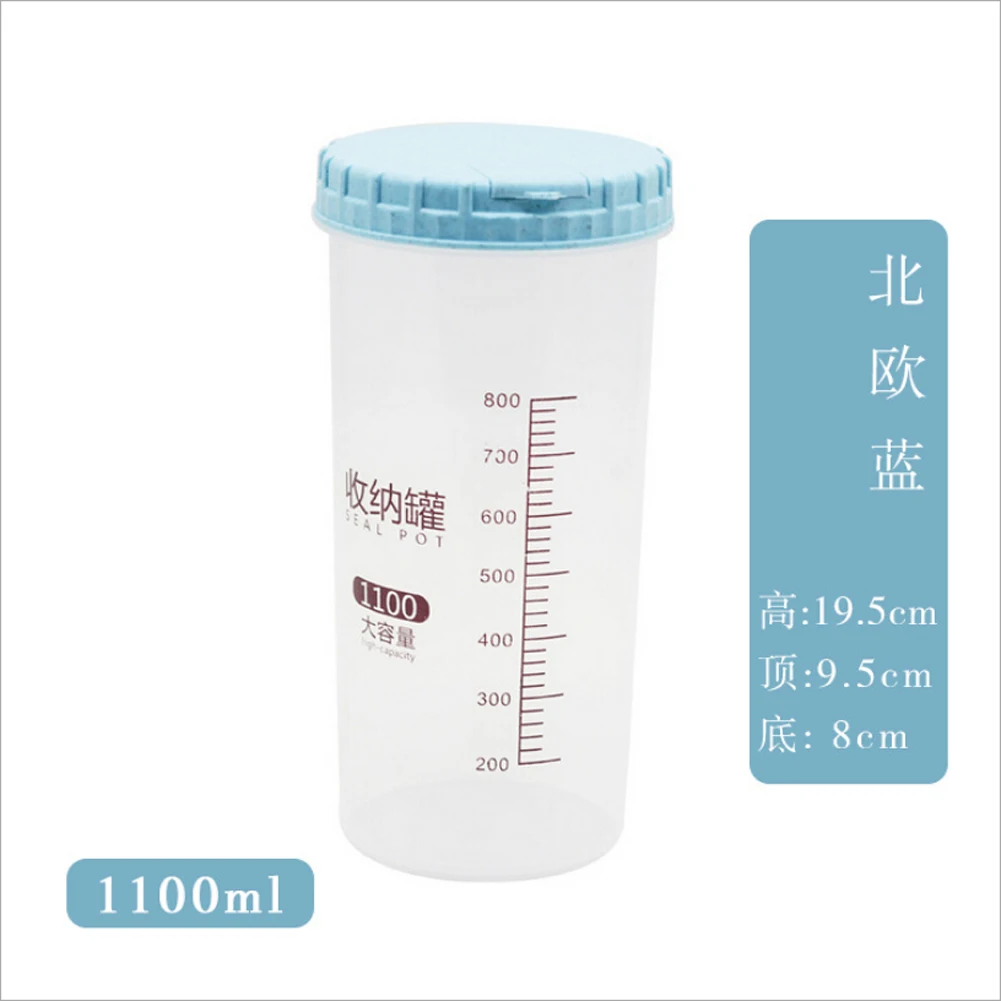 blue 1100ml Кухня сушеная еда крупа мука макаронные изделия контейнер для таблеток контейнер для риса герметичная коробка - Цвет: blue 1100ml