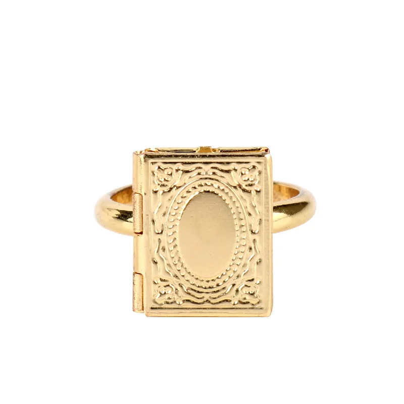 

Magic Openable Book Picture Frame Ring Open Alloy Rings for Women Teen Girls