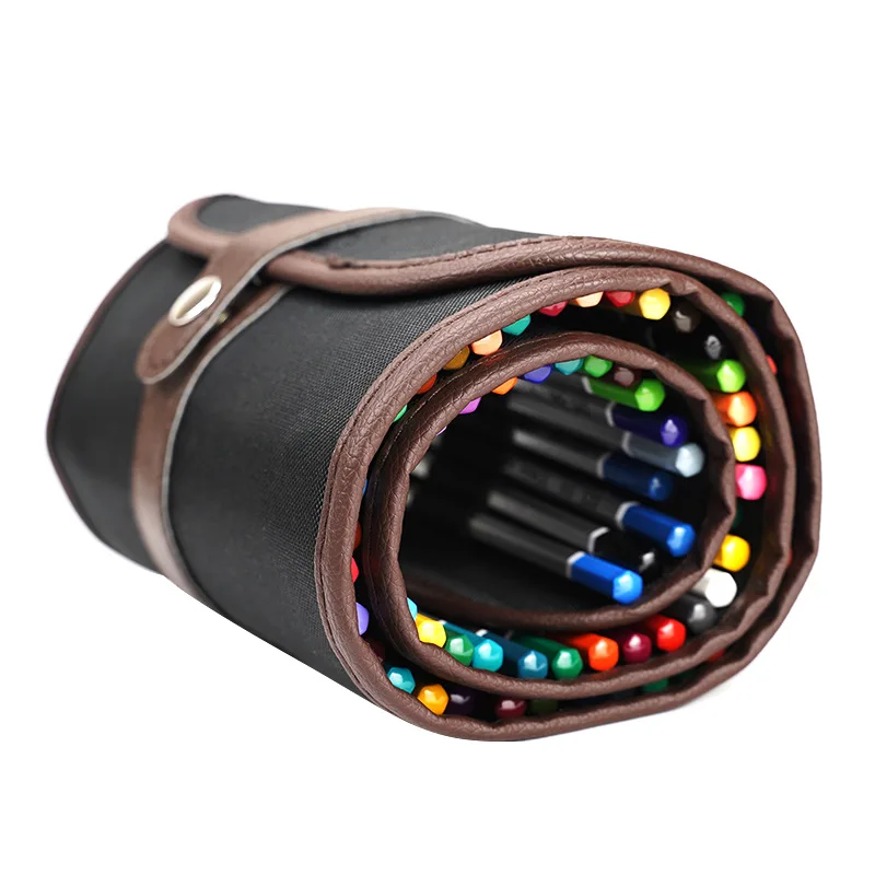 

New 72-color oily colored pencil hand-painted curable canvas bag set for beginners