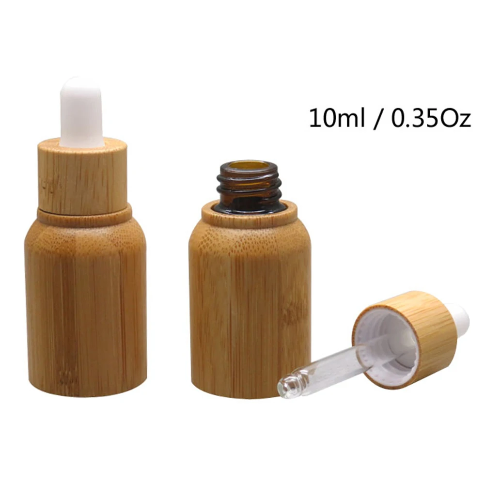 20Pcs Wooden Glass Essential Oil Bottles for Aromatherapy Perfume Samples Dispenser 10ml Vials With Cap Dropper M7 | Красота и