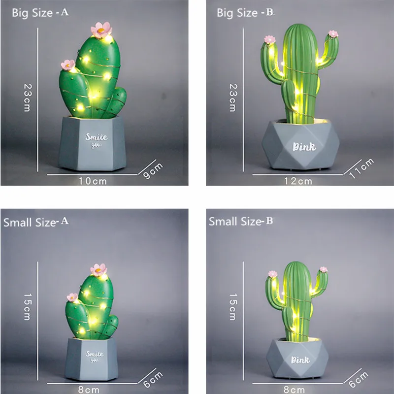 Горячая Распродажа северные ветра прекрасный кактус ночной Светильник
