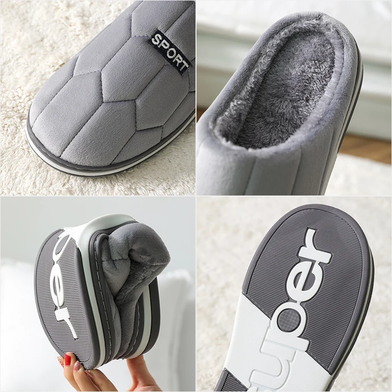 

Luxury Faux Suede Home Women Full Fur Slippers Winter Warm Plush Bedroom Non-slip Couples Shoes Indoor Ladies Furry Slippers
