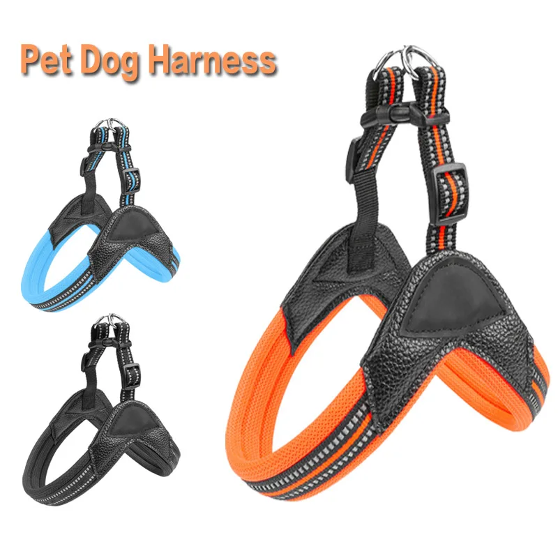 

Регулируемая шлейка для домашних животных, мягкий дышащий поводок для прогулок и прогулок, Светоотражающий Жилет для собак, нагрудный реме...