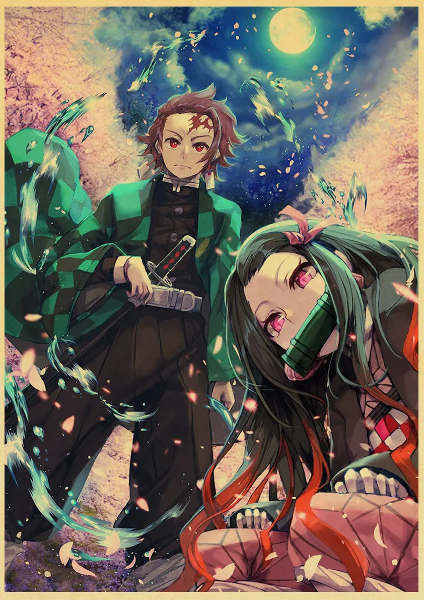 E169 Винтажные постеры демон убийца Kimetsu no Yaiba аниме плакат настенный Арт Ретро плакат живопись украшение для гостиной домашний декор - Цвет: E169