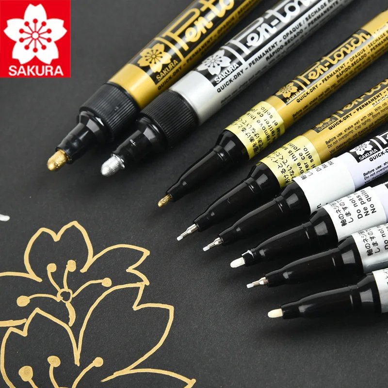 Opaque Oil Paint Pens 0.7/1.0/2.0mm White Gold Silver Copper Colors Diy Supplies