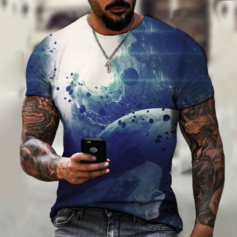 Летняя футболка унисекс с 3D принтом художественное воображение цветное звездное