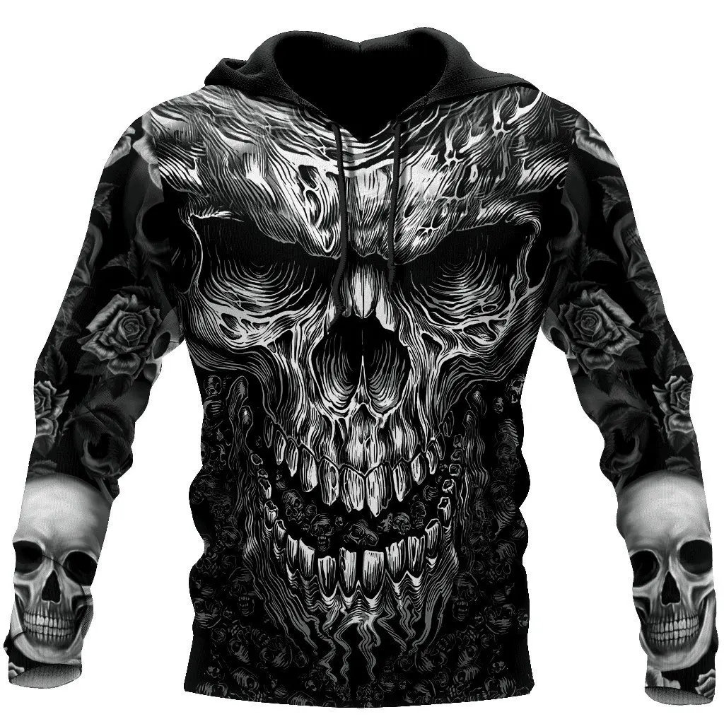 

2021New Spring and Autumn Men's Sweatshirt 3D Printing Harajuku Y2K Pullover Hip Hop Jacket Super Dalian Hoodie Skull Jacket
