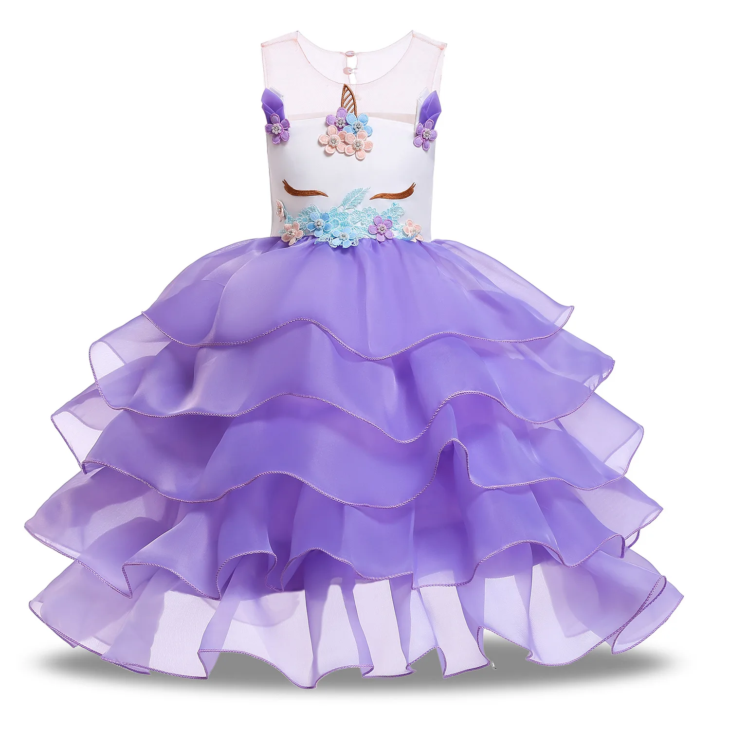 Girls Perform Unicorn Princess Lace Elegant Evening Party Cosplay Costume Toddler Christmas Dress | Детская одежда и обувь