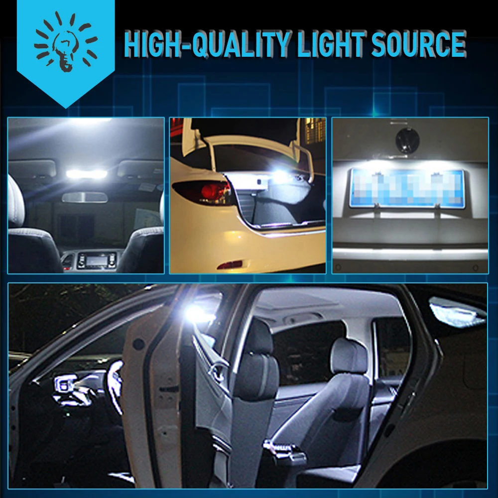 

10pcs T10 W5W LED Canbus Bulbs 168 194 No Error Car Parking lights Interior Dome Lamps 6000k White Auto 12V For Audi BMW Benz VW