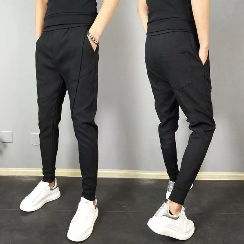

New Man Harem Pants Ankle Length Trousers Black Gray Slim Men Casual Sweatpants Summer Korean Hip Hop Pants Harajuku