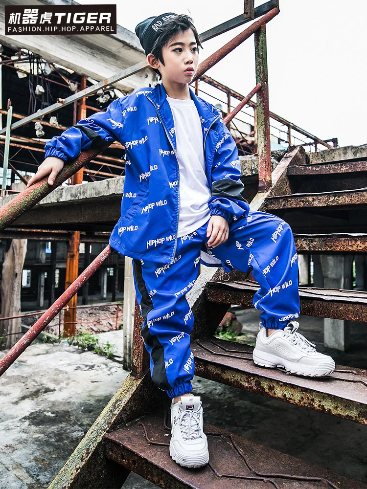 Корейская версия свободная куртка и брюки джазовый костюм детская танцевальная